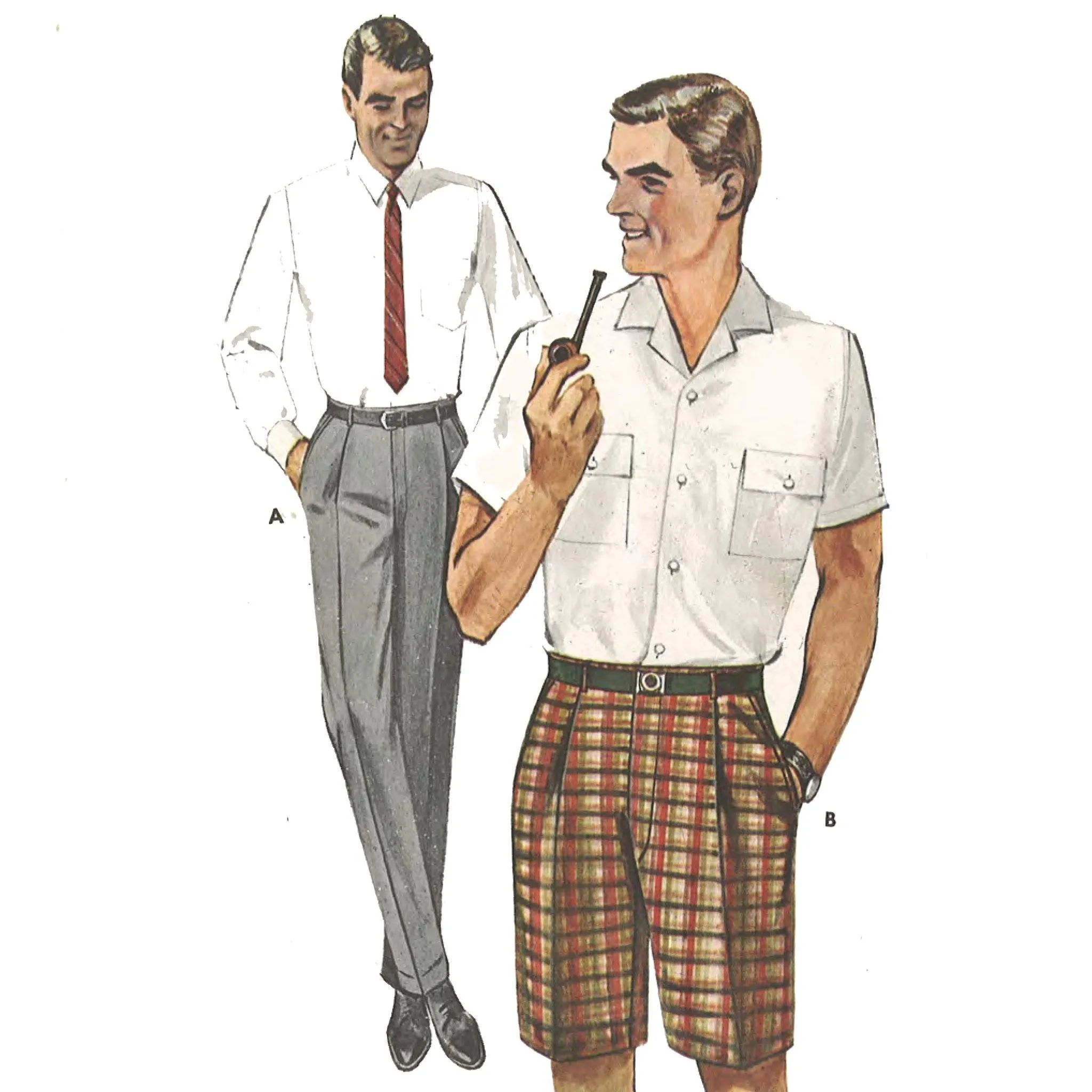 1950s Pattern, Men's Trousers and Bermuda Shorts - Multi-sizes