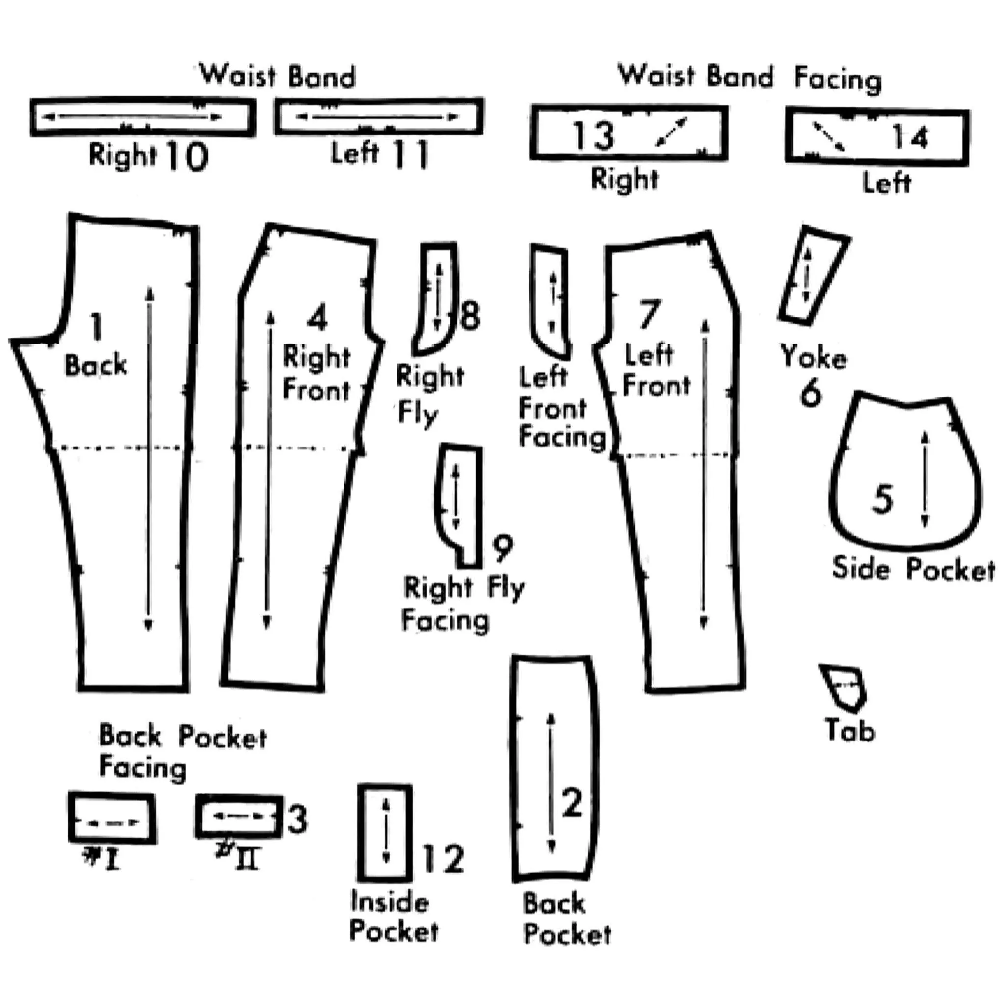 1950s Pattern, Men's Trousers and Bermuda Shorts - Multi-sizes