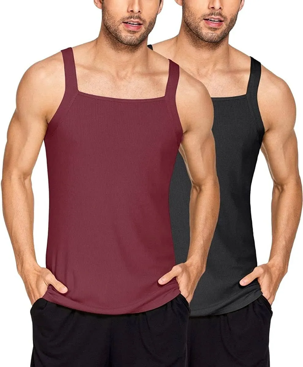 2 Pack Tank Tops Cotton Workout Undershirts (US Only)