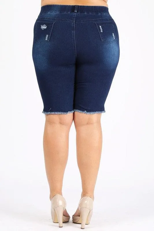 4X/5X-5X/6X Plus Size Jeggings Bermuda Shorts