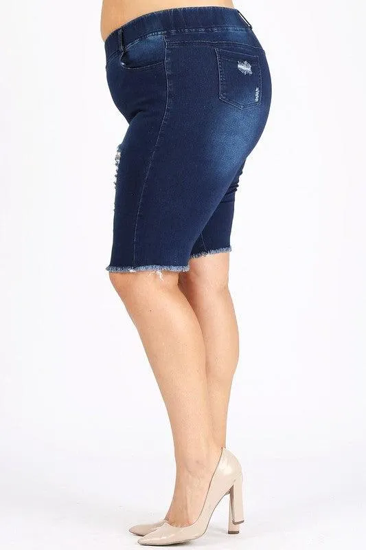 4X/5X-5X/6X Plus Size Jeggings Bermuda Shorts