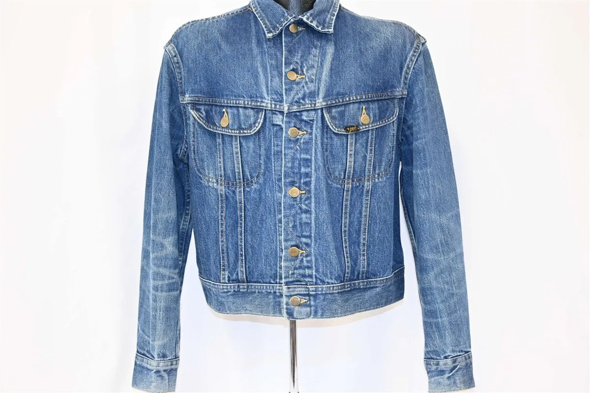 80s Lee Denim Rider High Waisted Blue Jean Jacket Large