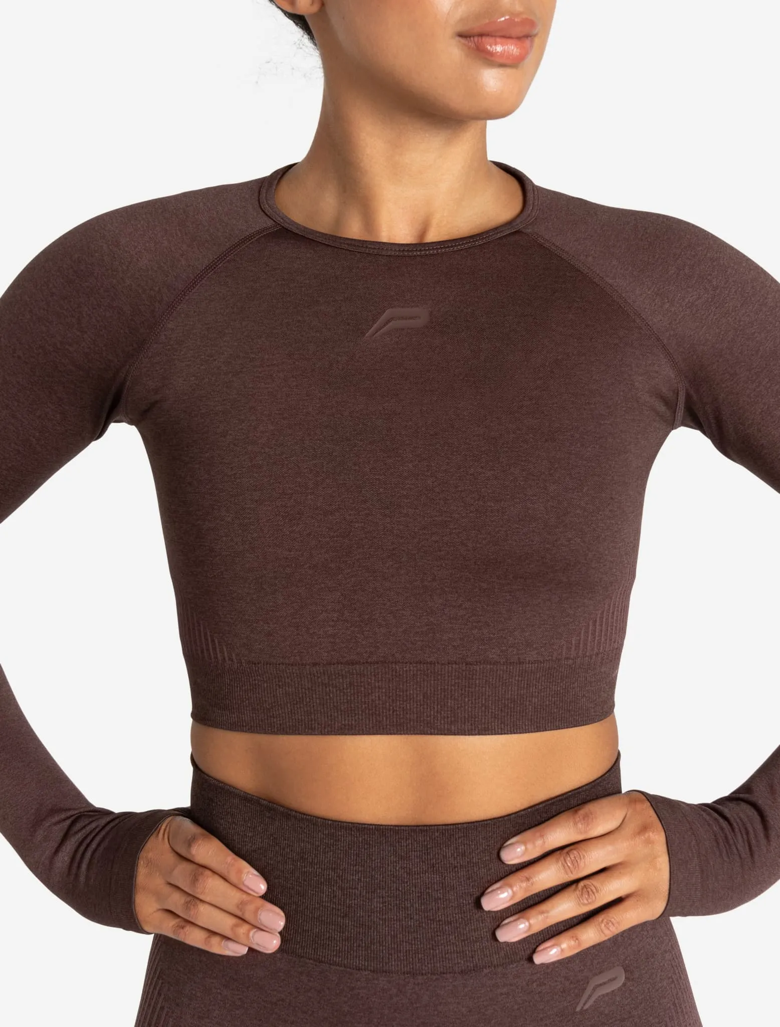 ADAPT 2.0 Seamless Crop Top - Cherry Brown