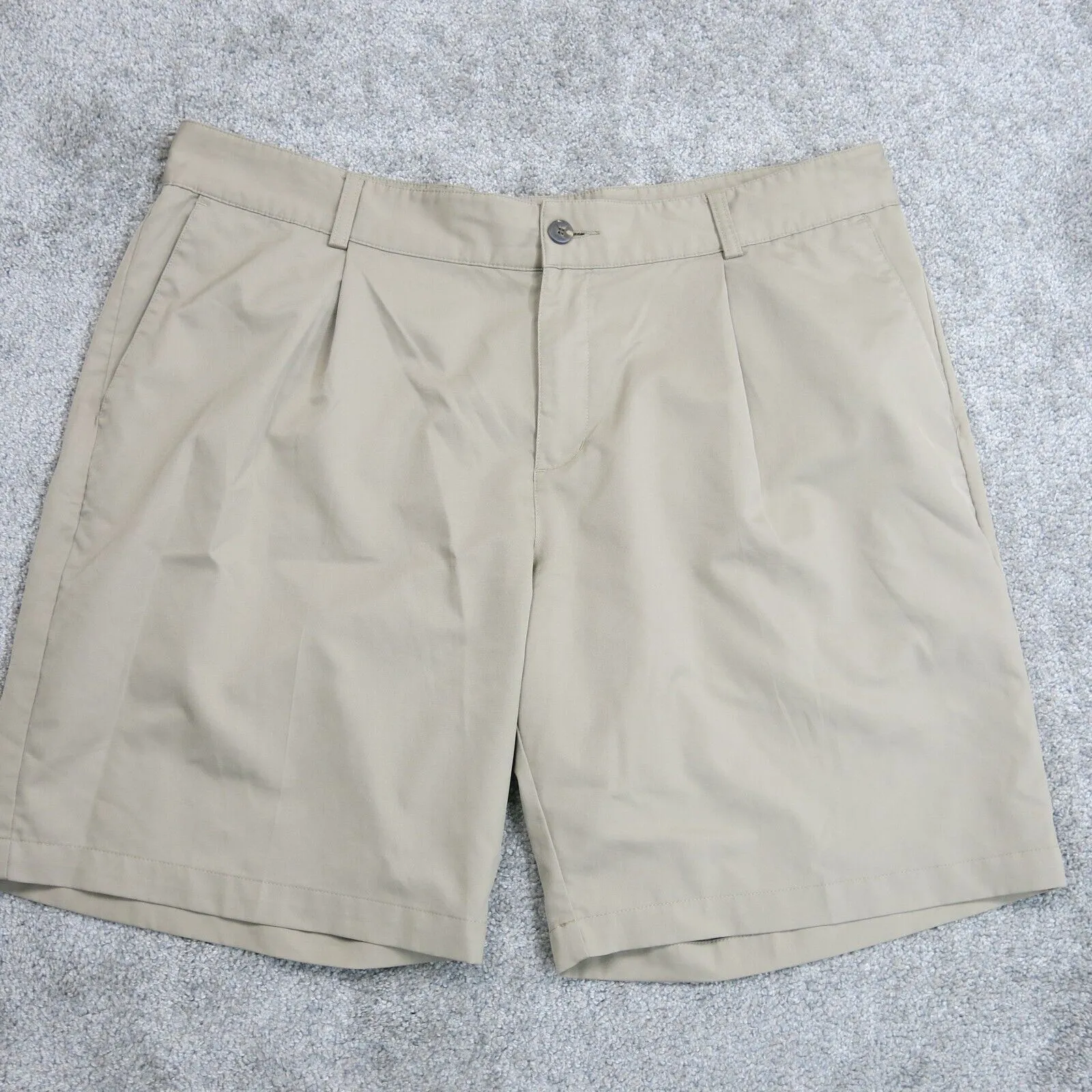 Adidas Mens CLIMALITE Classic Fit Stretch Bermuda Shorts Mid Rise Tan Size 40