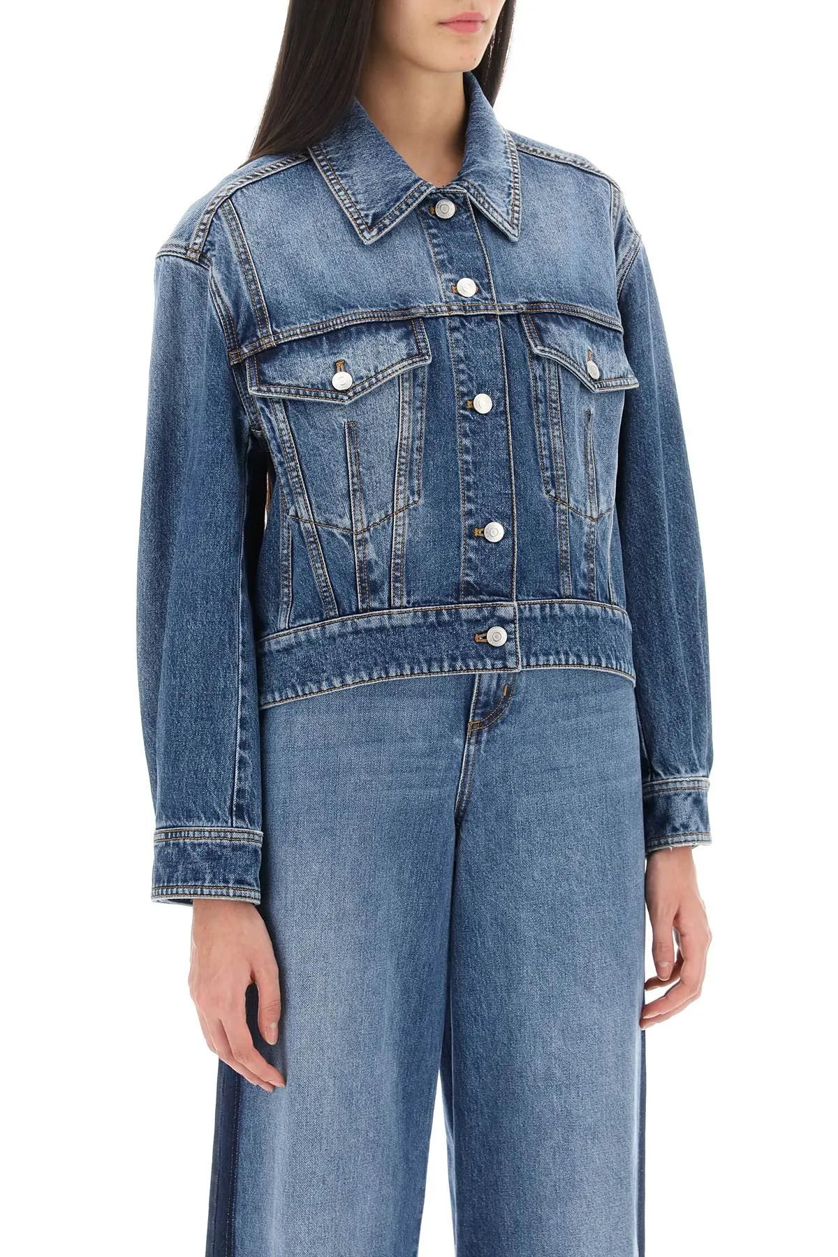 Alexander Mcqueen Denim Cocoon Jacket