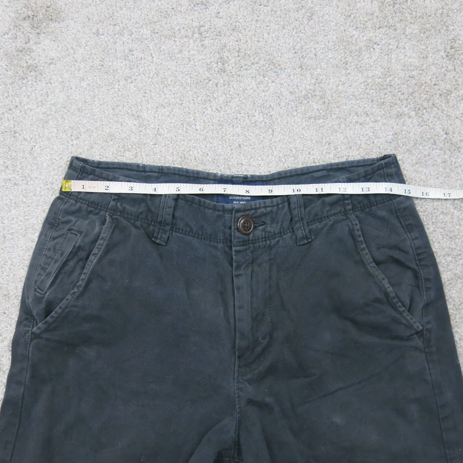 American Eagle Outfitters Mens Longboard Bermuda Shorts Mid Rise Black Size 28