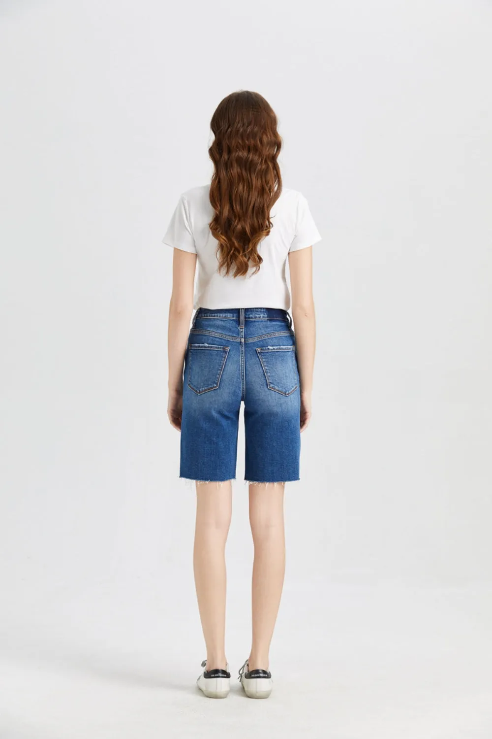 BAYEAS Full Size Super High Rise Denim Bermuda Shorts