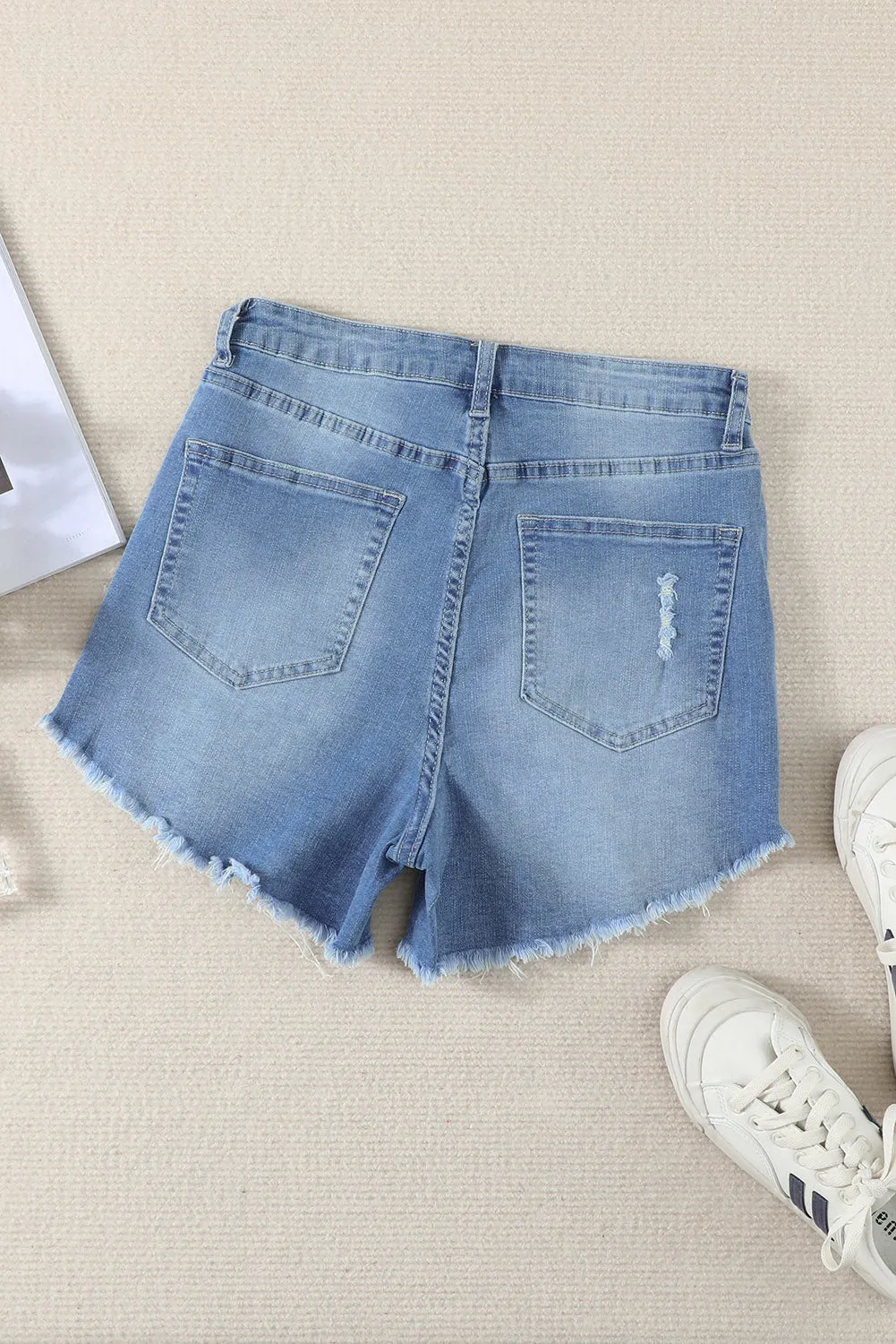 Beachy Distressed Denim Shorts