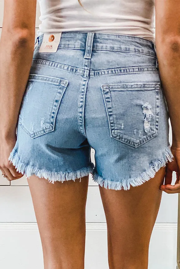 Beachy Distressed Denim Shorts