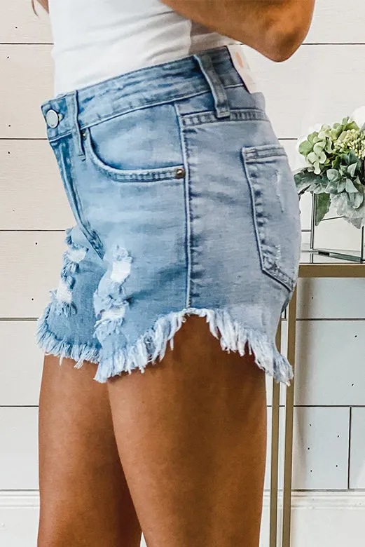 Beachy Distressed Denim Shorts