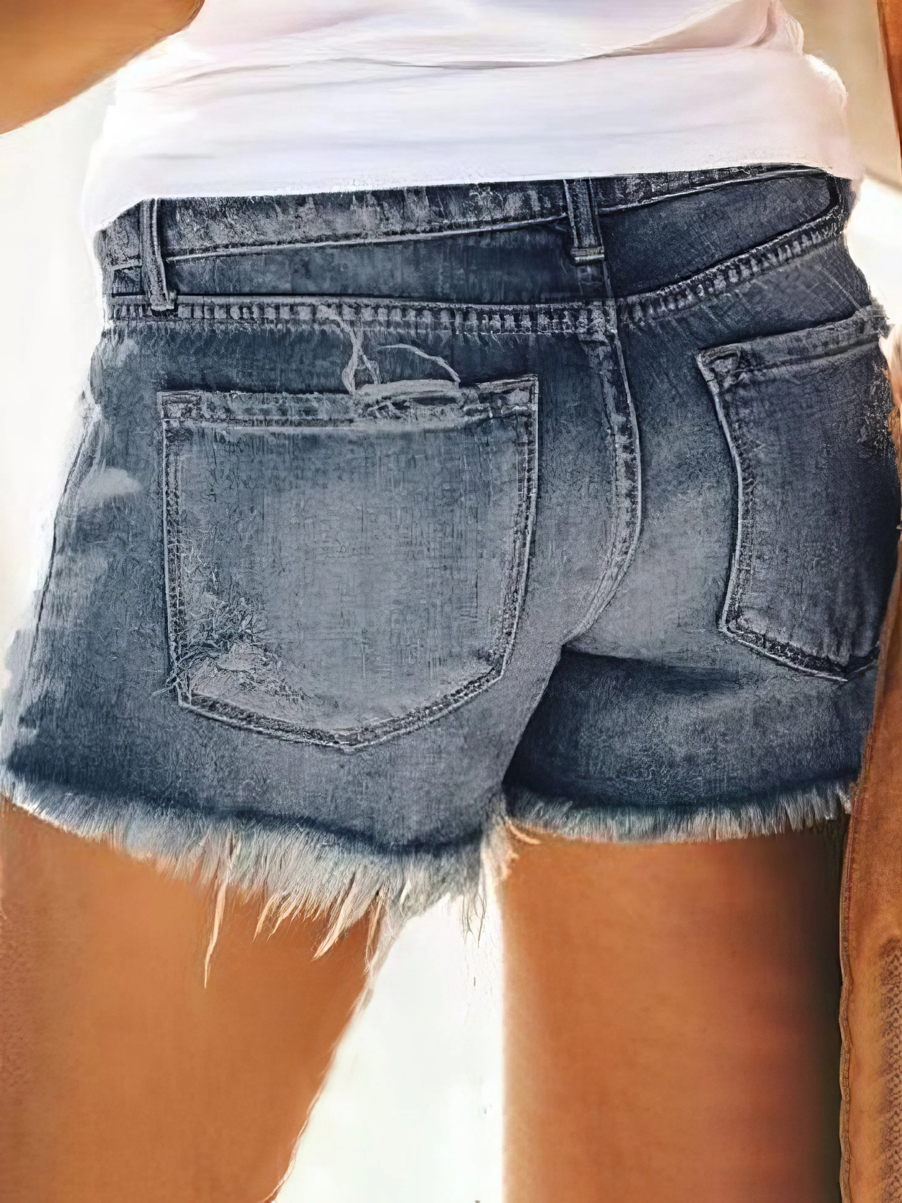 Beachy Distressed Denim Shorts