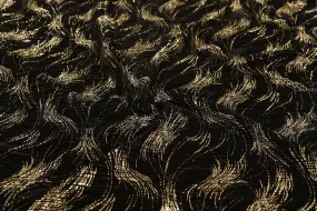 Black Foil Printed Pleated Fabric