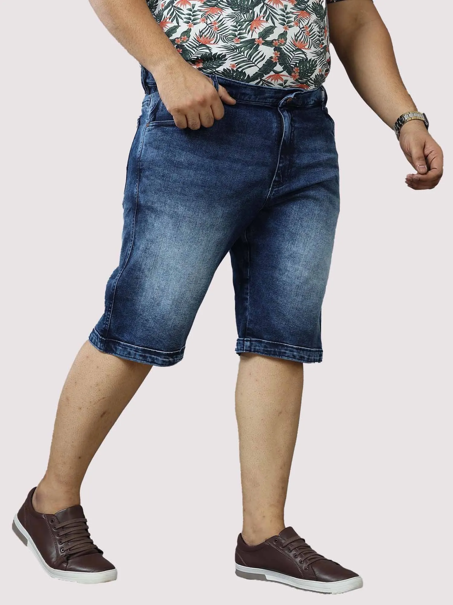 Blue Denim Shorts Men's Plus Size