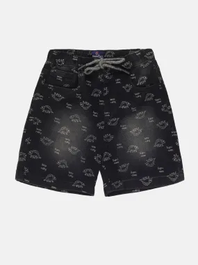 Boys Dino Printed Denim Shorts