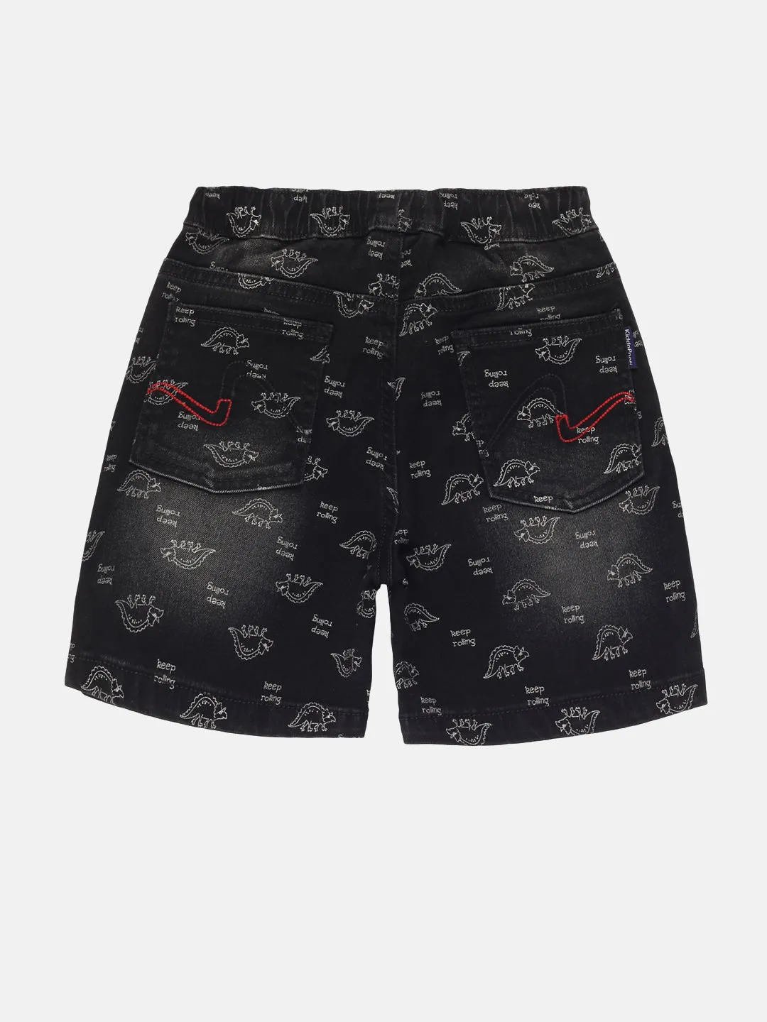 Boys Dino Printed Denim Shorts