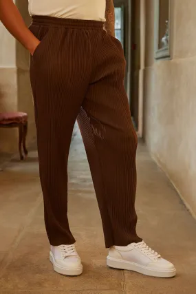 Brown Pleated Trouser