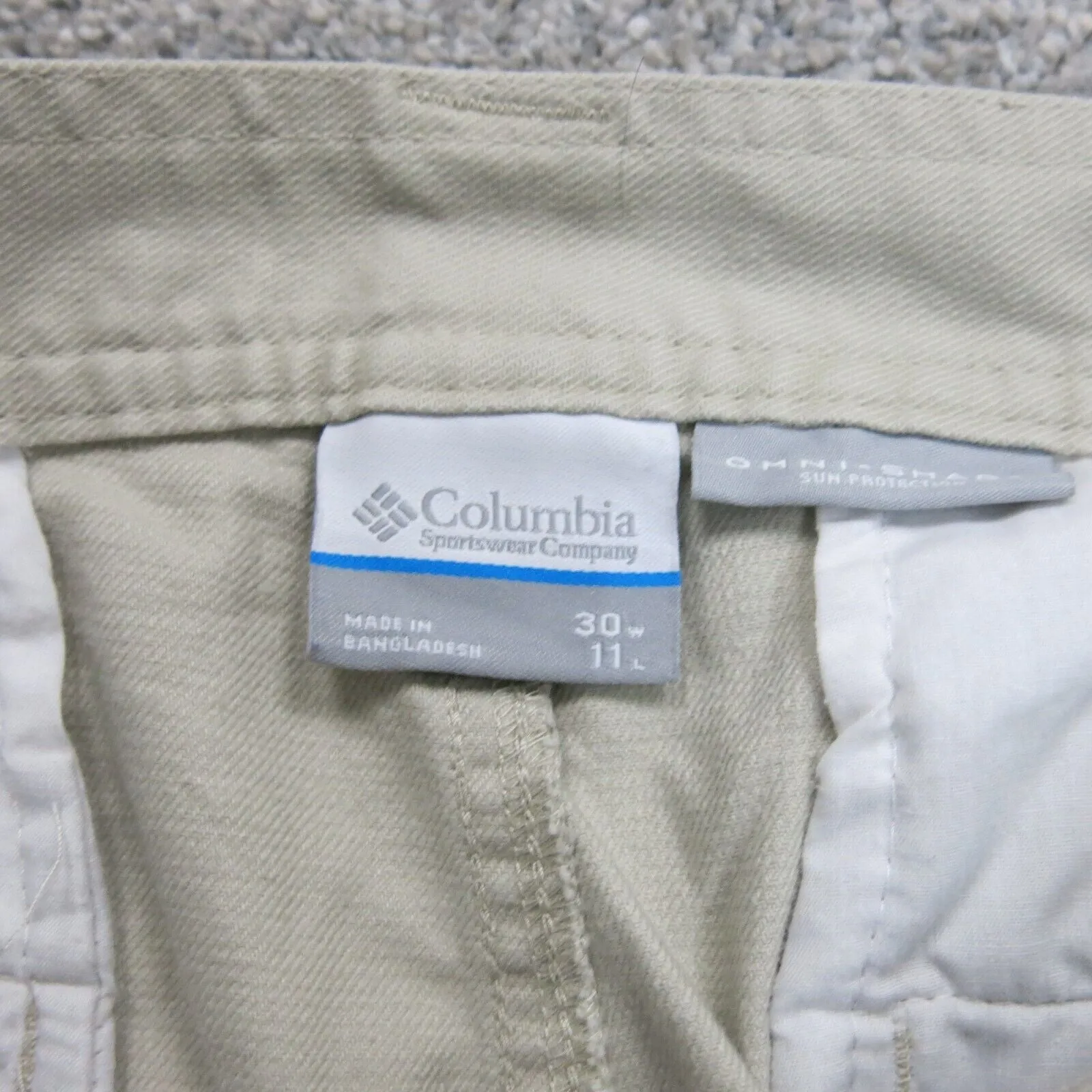 Columbia Sportswear Mens Super Stretch PFG Bermuda Shorts Mid Rise Tan Size 11