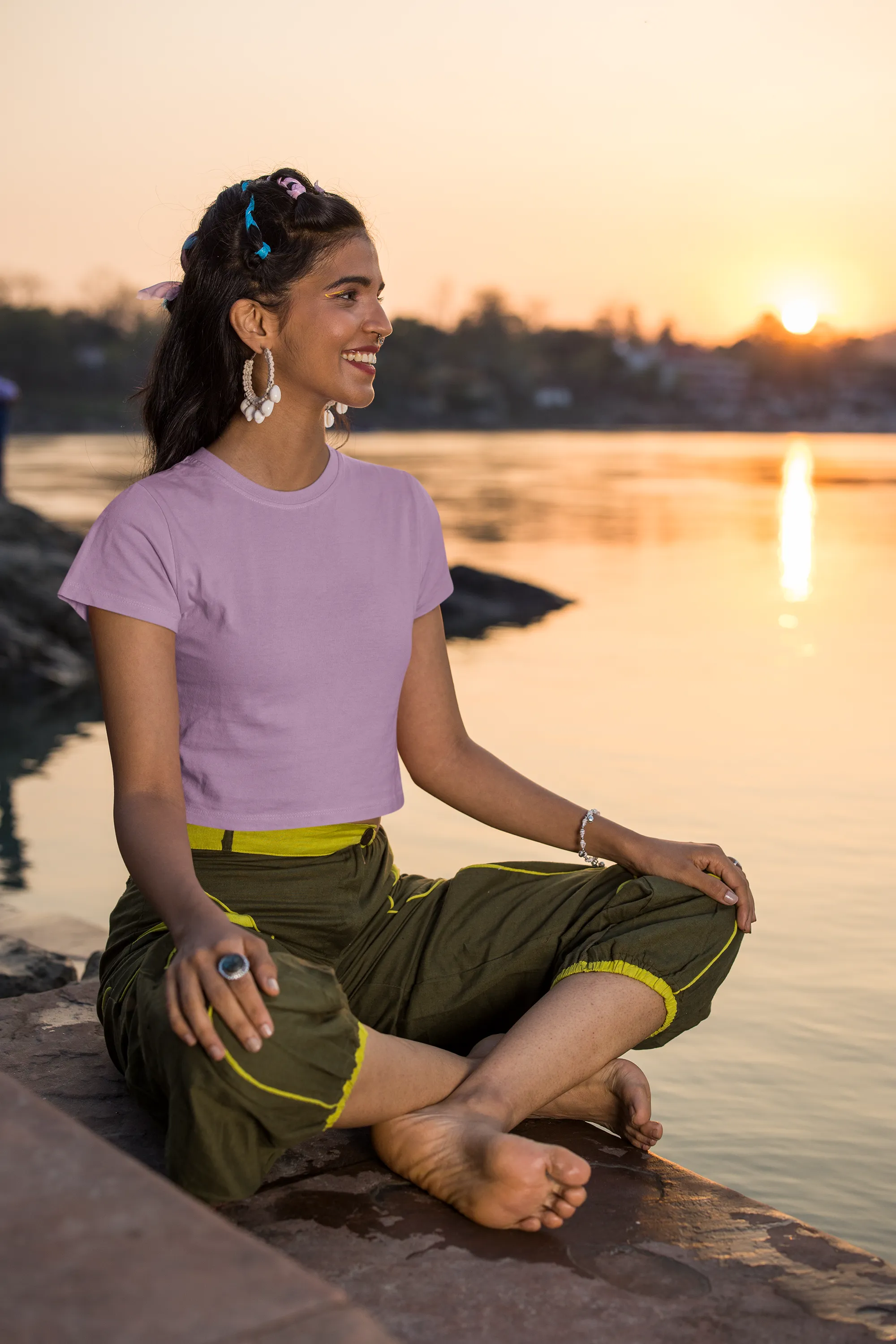 Crop Tops - Solid- Lilac