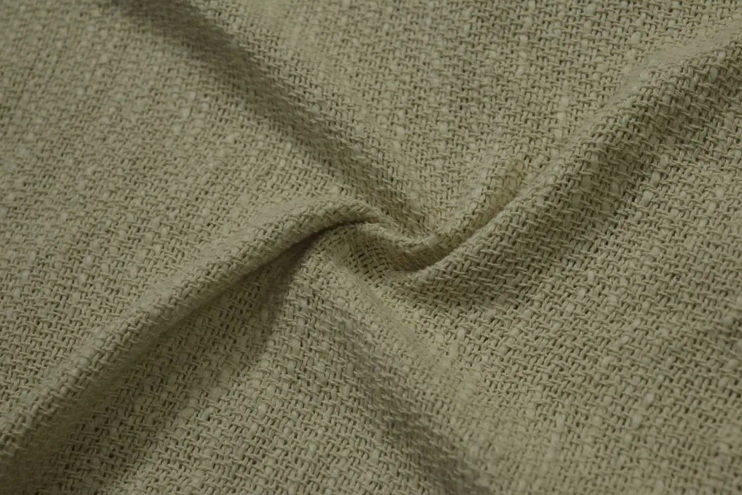 Dark Beige Plain Cotton Slub Fabric