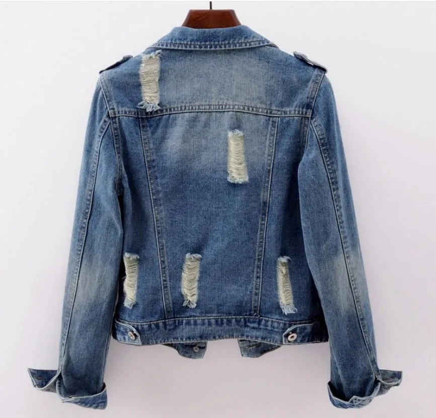 Denim Jacket Women Boyfriend Jean Coat Streetwear Vintage Outerwear