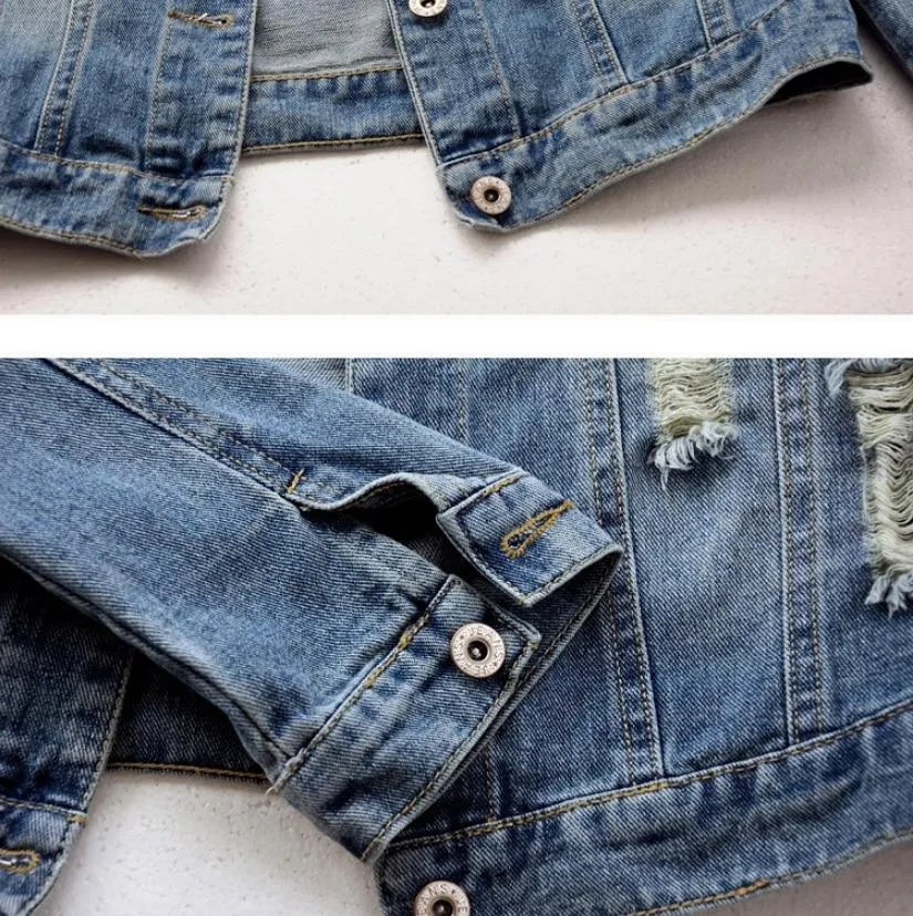 Denim Jacket Women Boyfriend Jean Coat Streetwear Vintage Outerwear