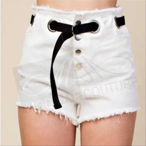 Denim Shorts White