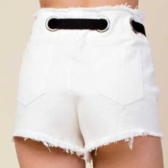 Denim Shorts White