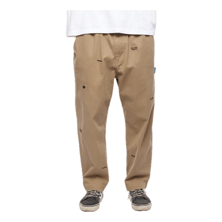 Embroidery Chino Trousers Beige