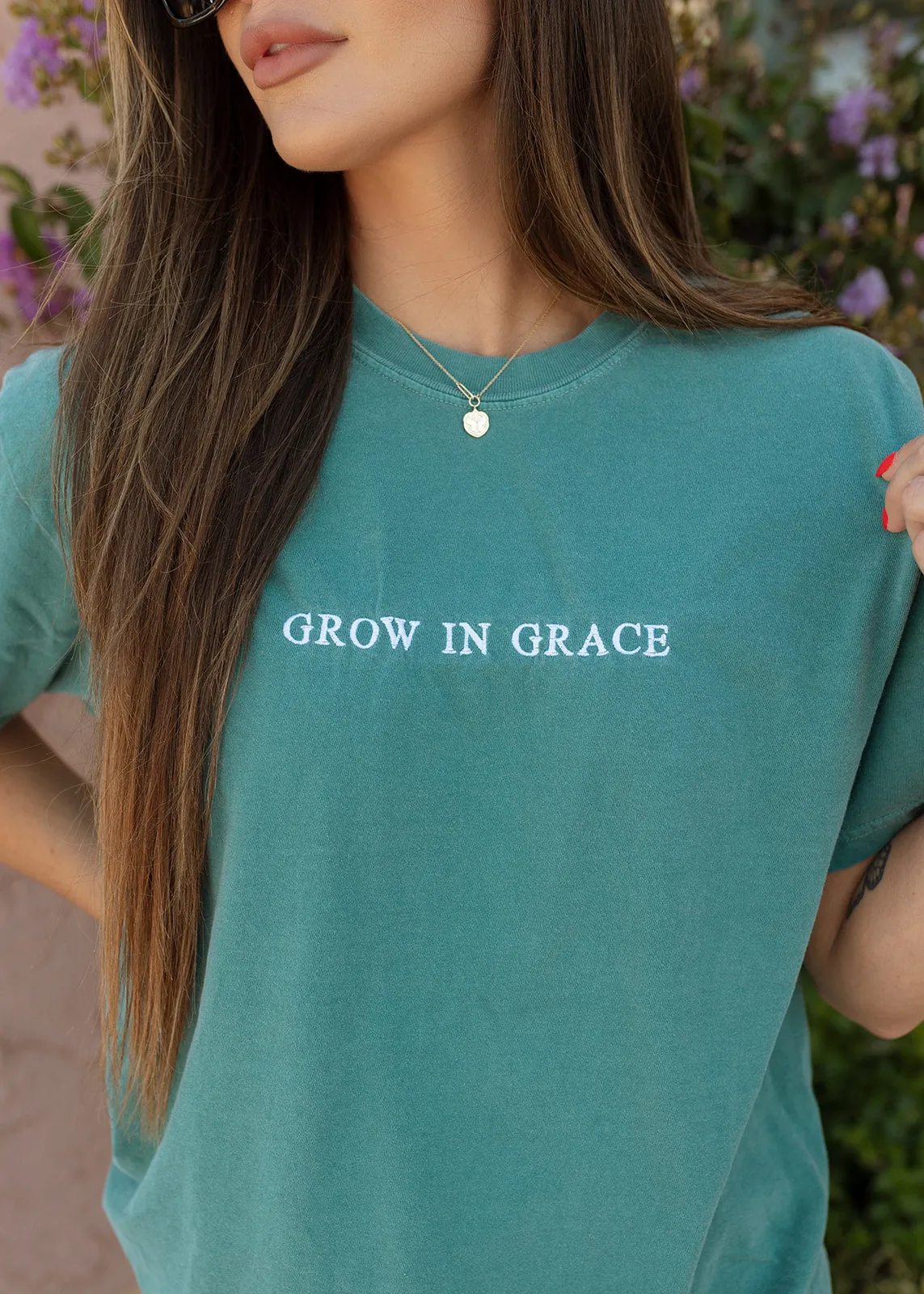 Grow In Grace Embroidered Tee