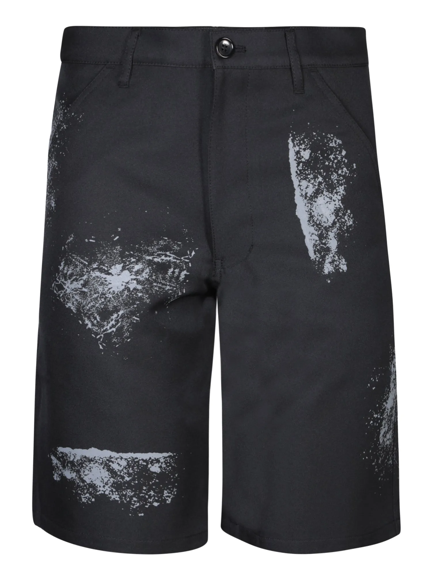 Hand Print black bermuda shorts