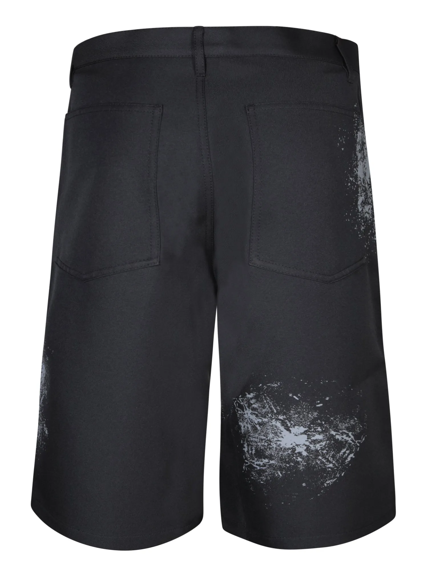 Hand Print black bermuda shorts