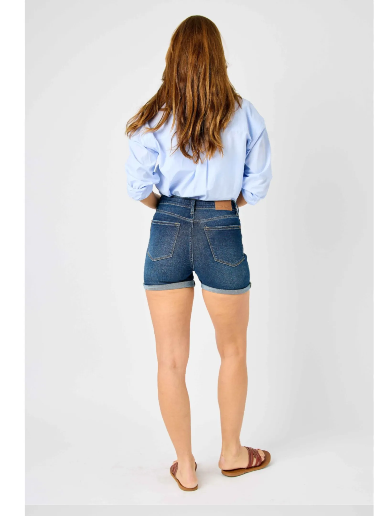 JUDY BLUE HIGH WAIST TUMMY CONTROL COOL DENIM SHORTS