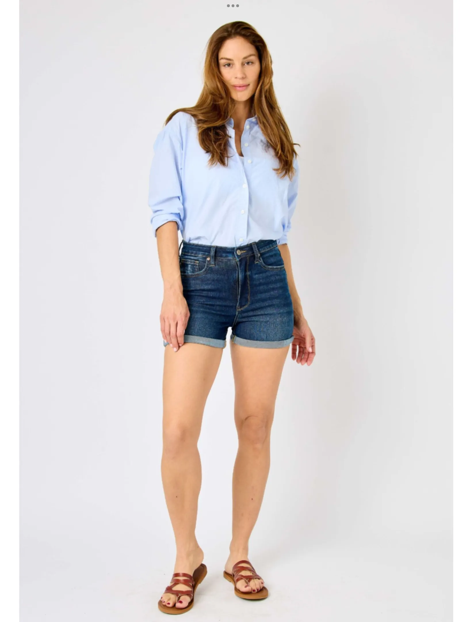 JUDY BLUE HIGH WAIST TUMMY CONTROL COOL DENIM SHORTS