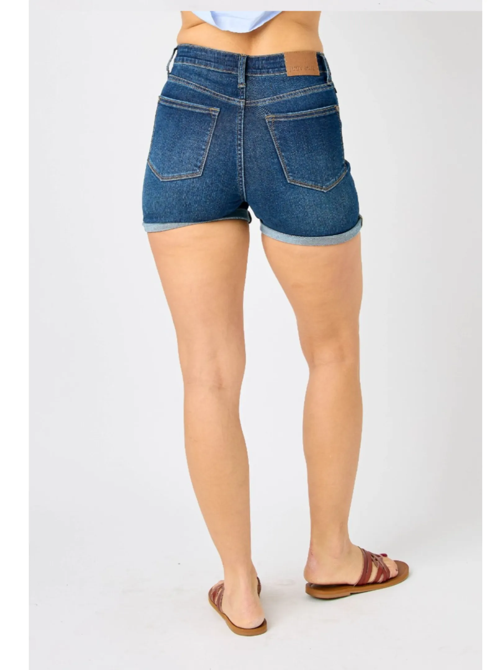 JUDY BLUE HIGH WAIST TUMMY CONTROL COOL DENIM SHORTS