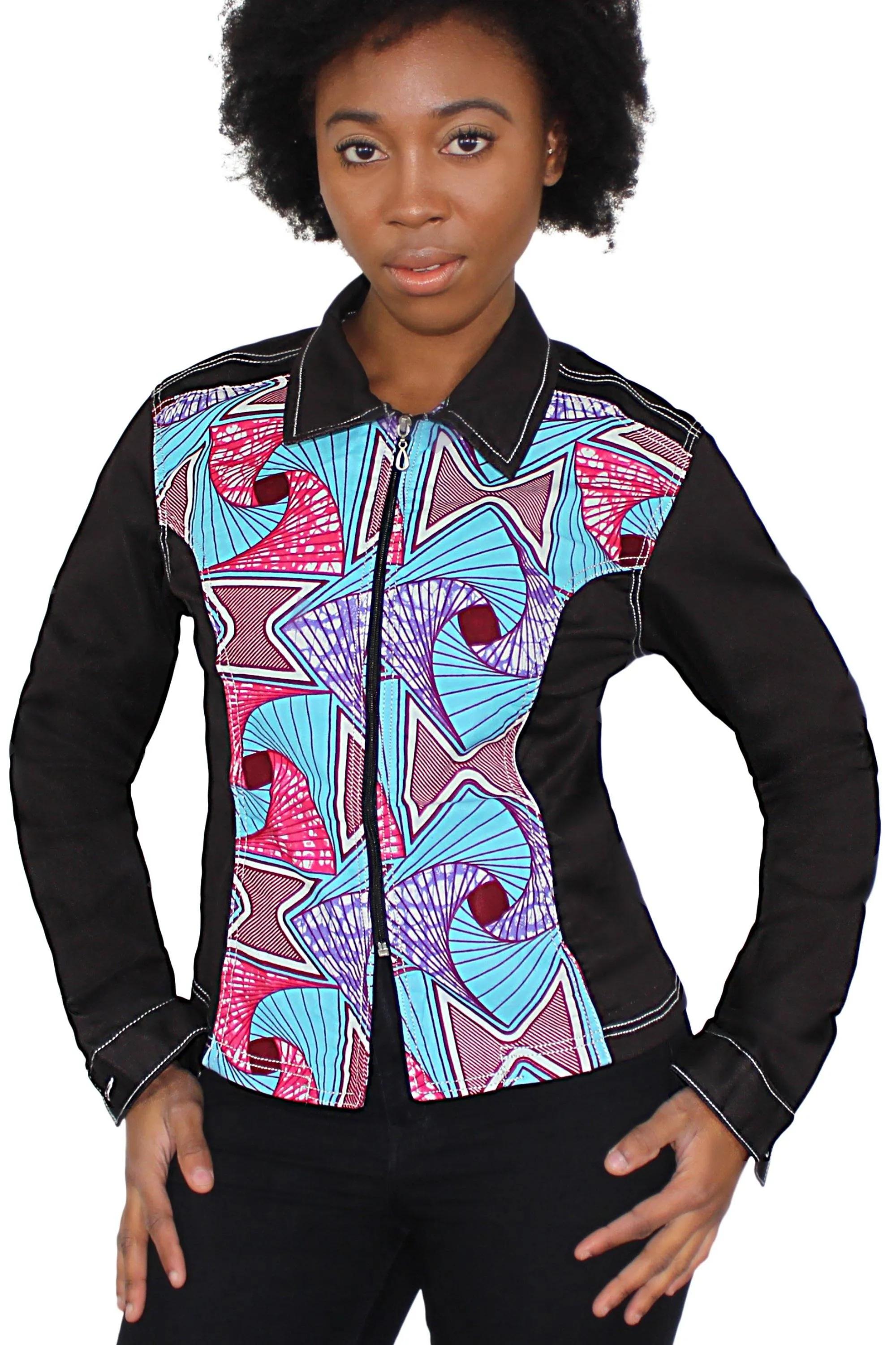 Kellan Women's African Print Denim Jackets