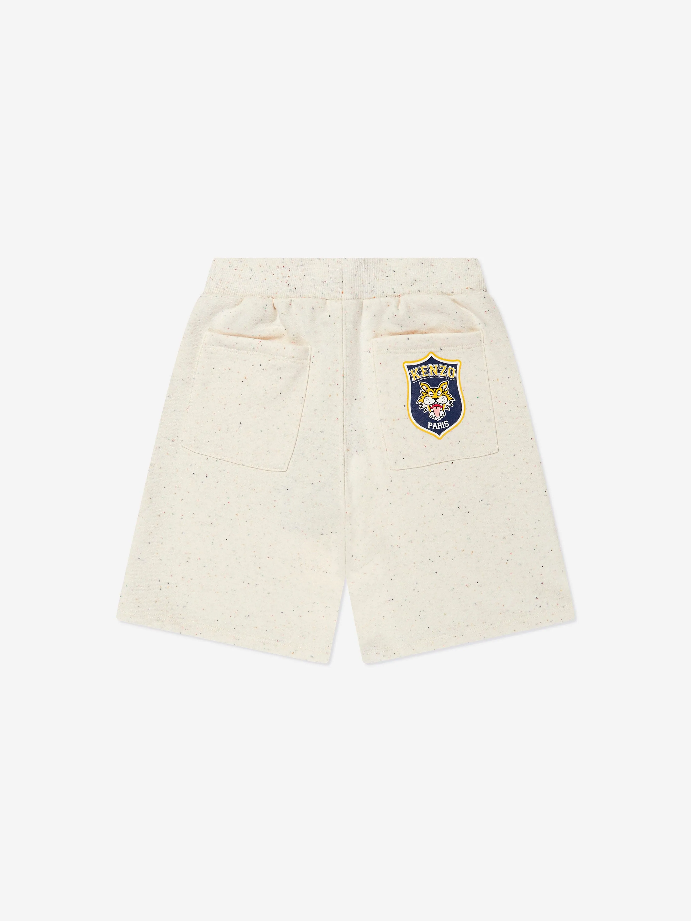 KENZO Boys Slogan Bermuda Shorts in ivory