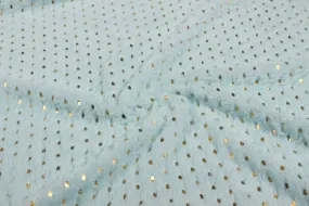 Light Blue Foil Printed Fur Fabric