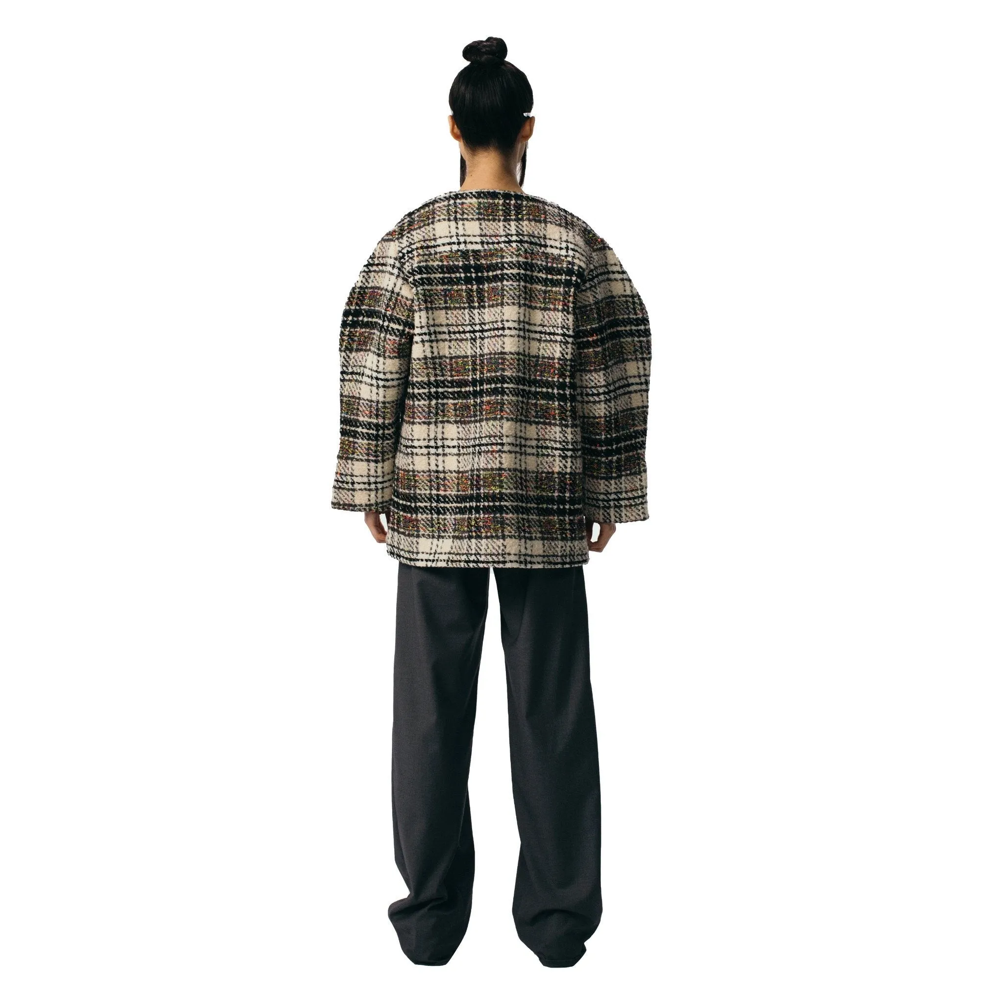 Light Brown Plaid Oversize Jacket