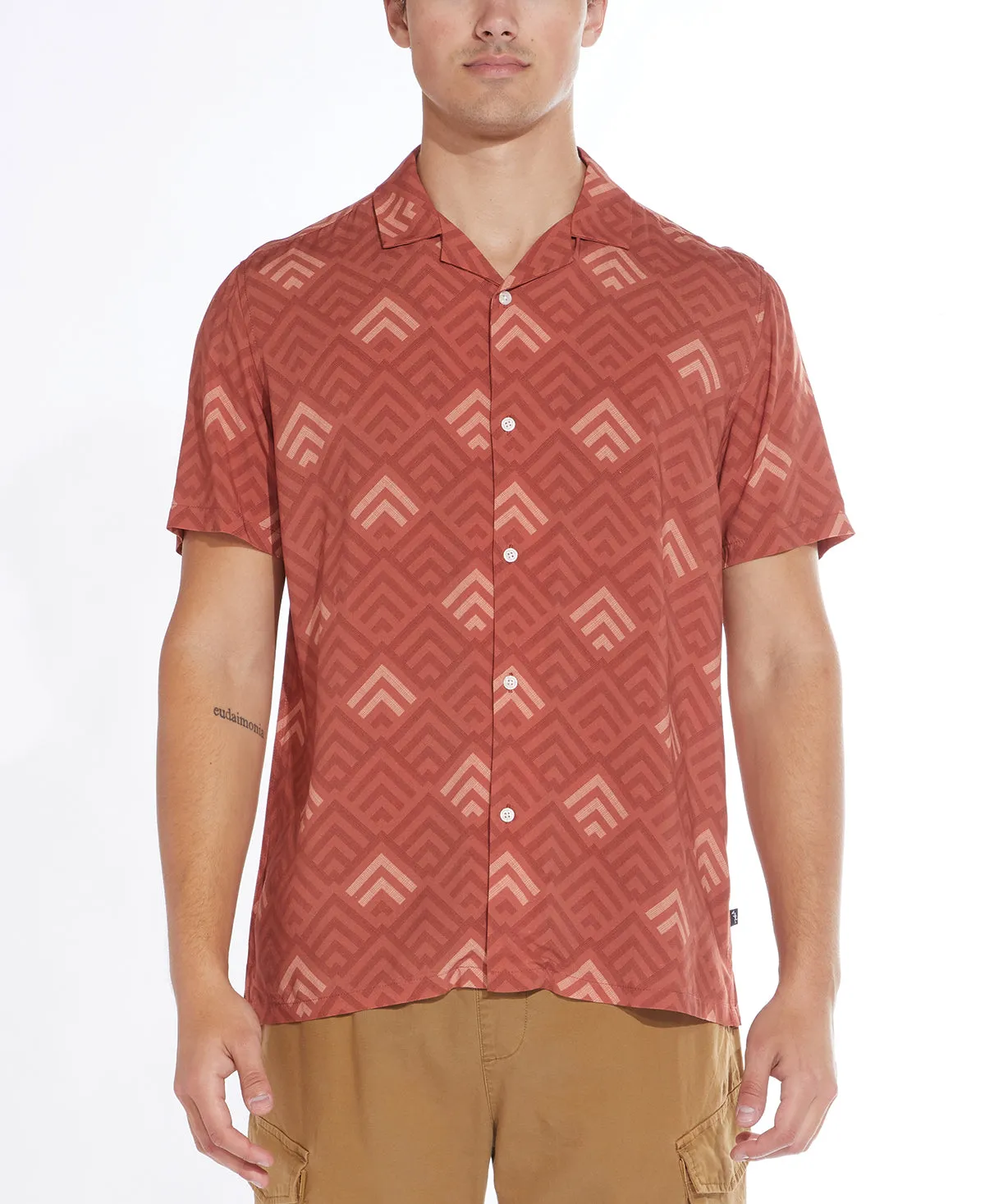 Lodi Printed Resort Shirt (Rust)