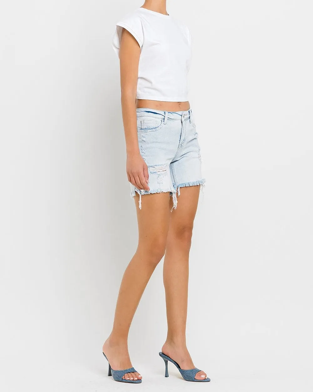 Loretta Mid Rise Denim Shorts