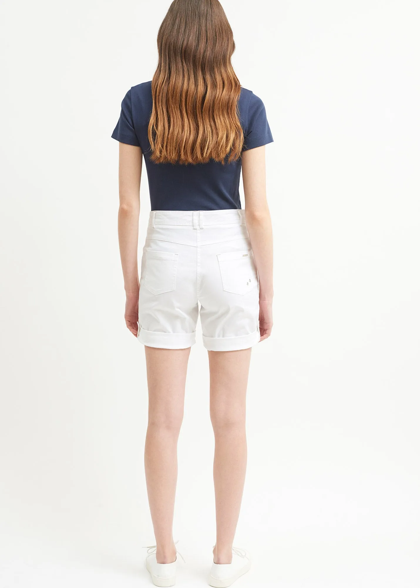 Marie Bermuda shorts - in cotton gabardine (BLANC)