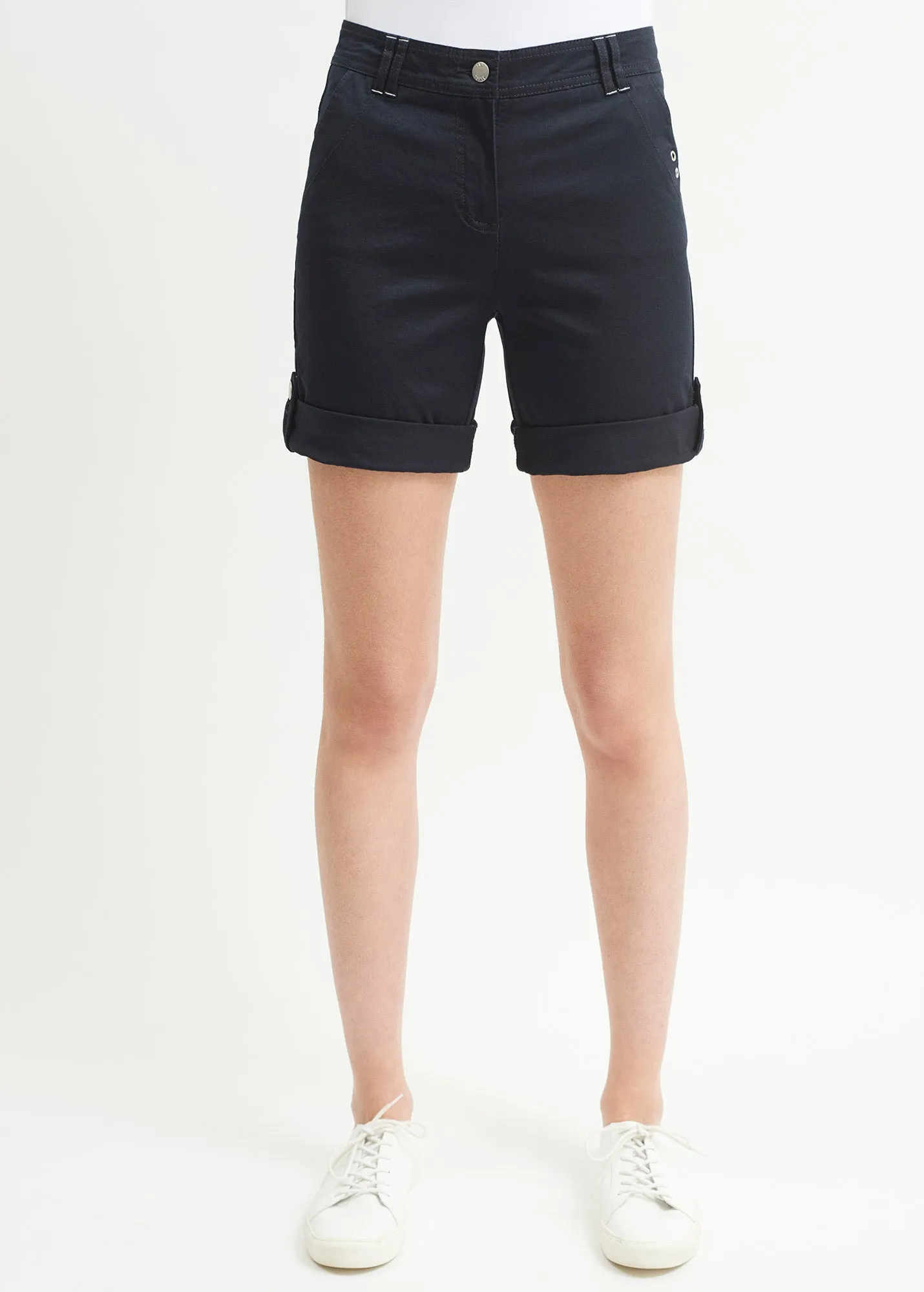 Marie Bermuda shorts - in cotton gabardine (NAVY)