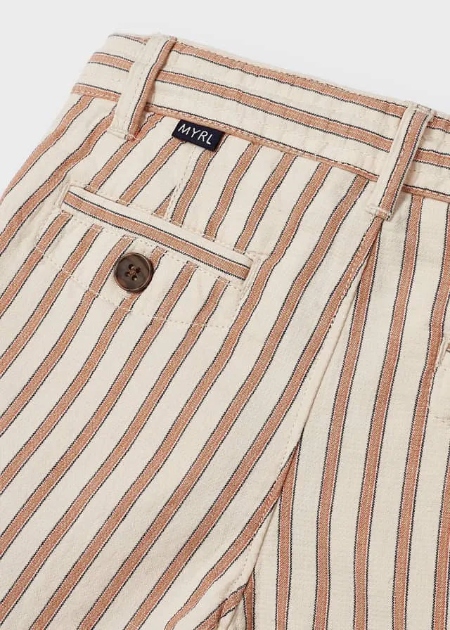 Mayoral Mini Boy Grapefruit Striped bermuda shorts