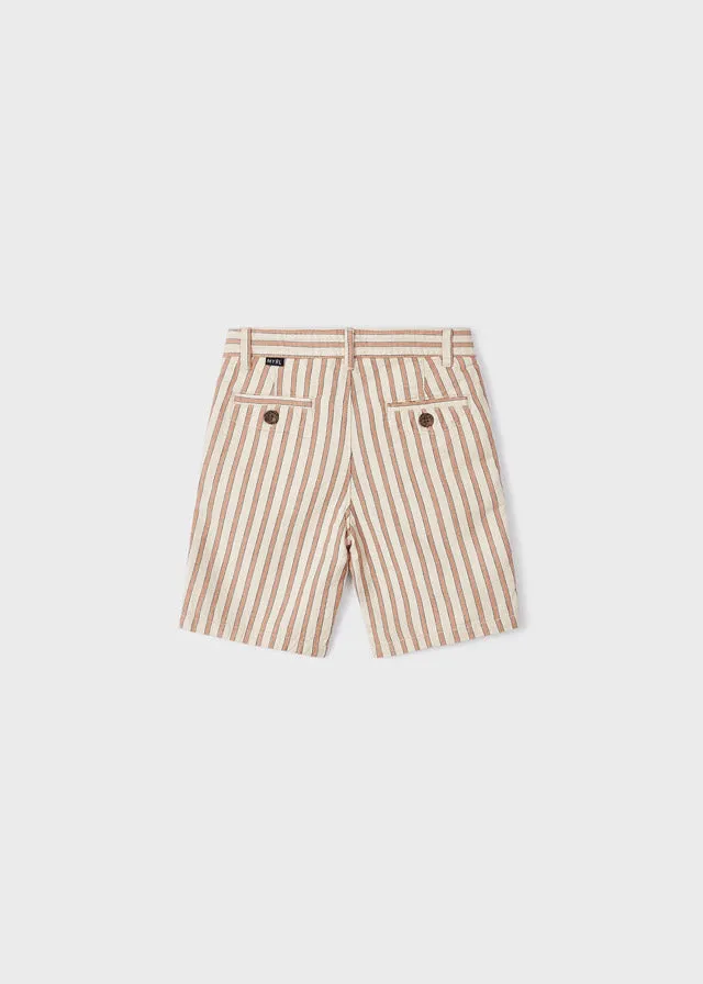 Mayoral Mini Boy Grapefruit Striped bermuda shorts