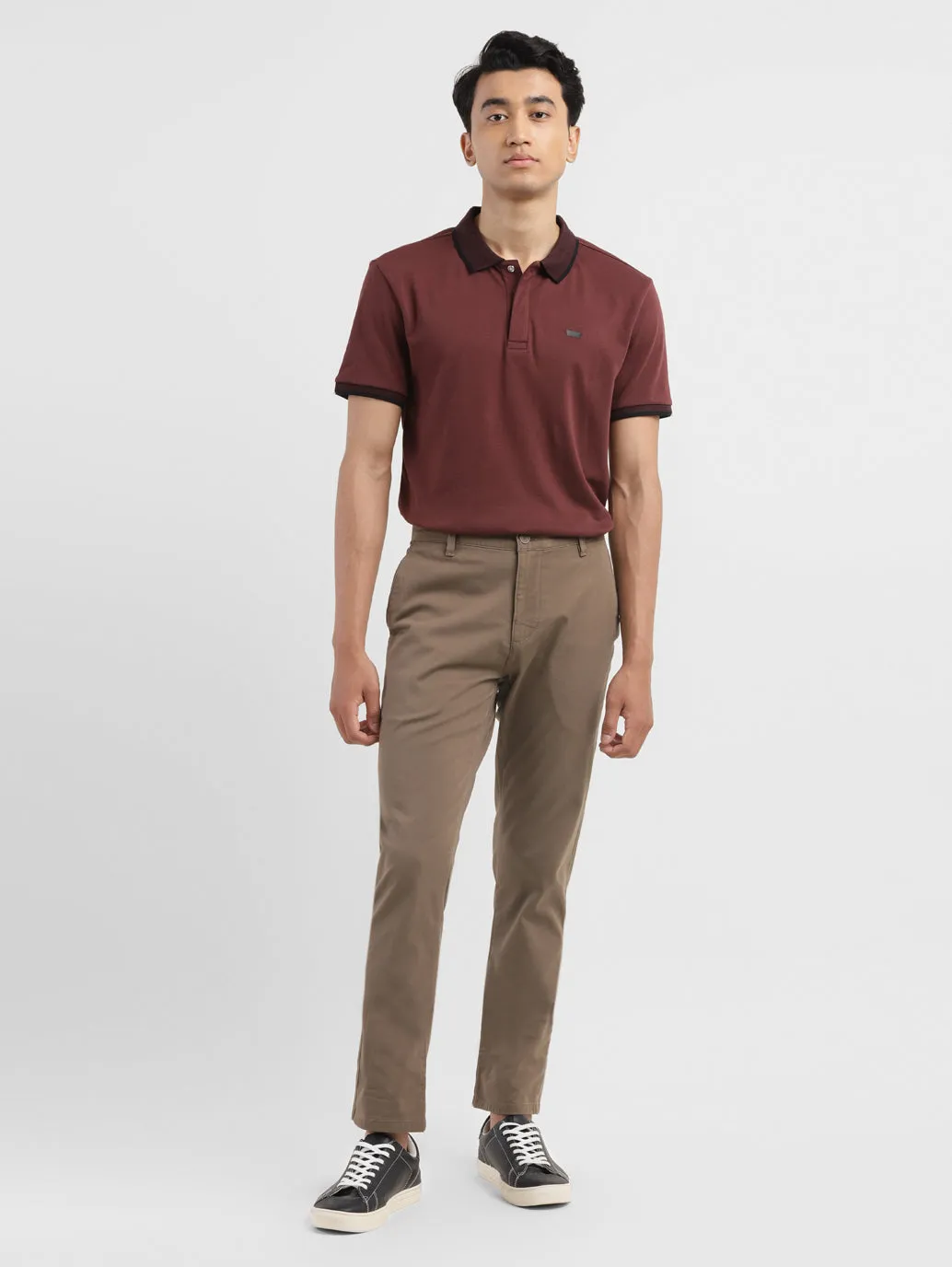 Men's Brown Slim Fit Trousers