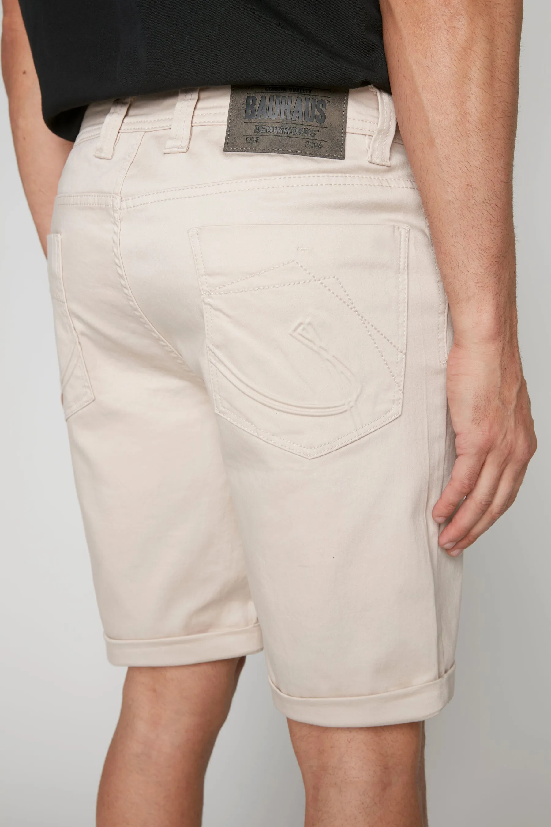 Men's Rolled-Up Denim Shorts - Sand