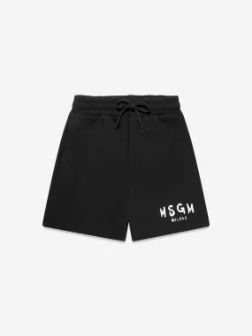 MSGM Kids Fleece Bermuda Shorts in Black