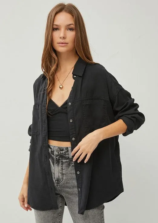 Oversized Tencel Button Down Tops - 2 colors!