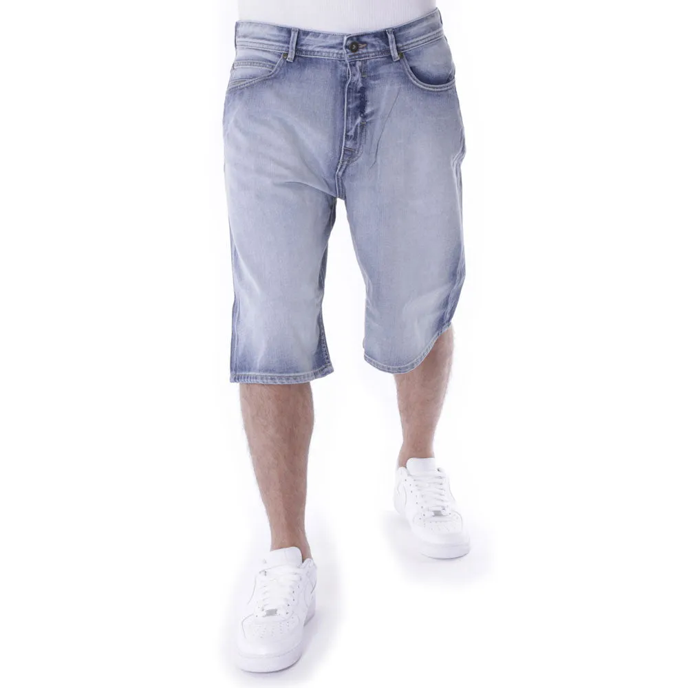 Pelle Pelle Buster Baggy Denim Shorts White Washed