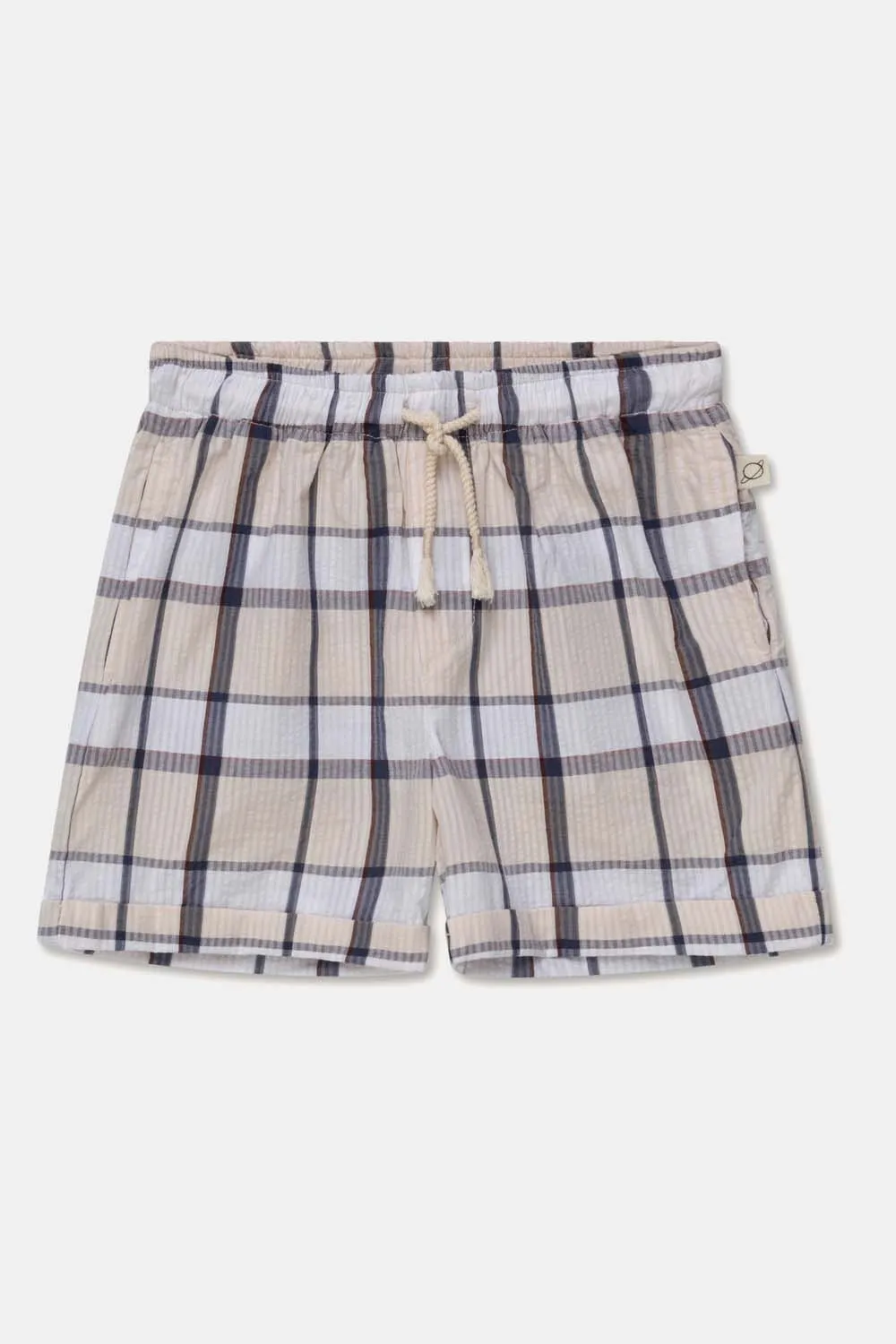 PLAID SEERSUCKER BERMUDA SHORTS